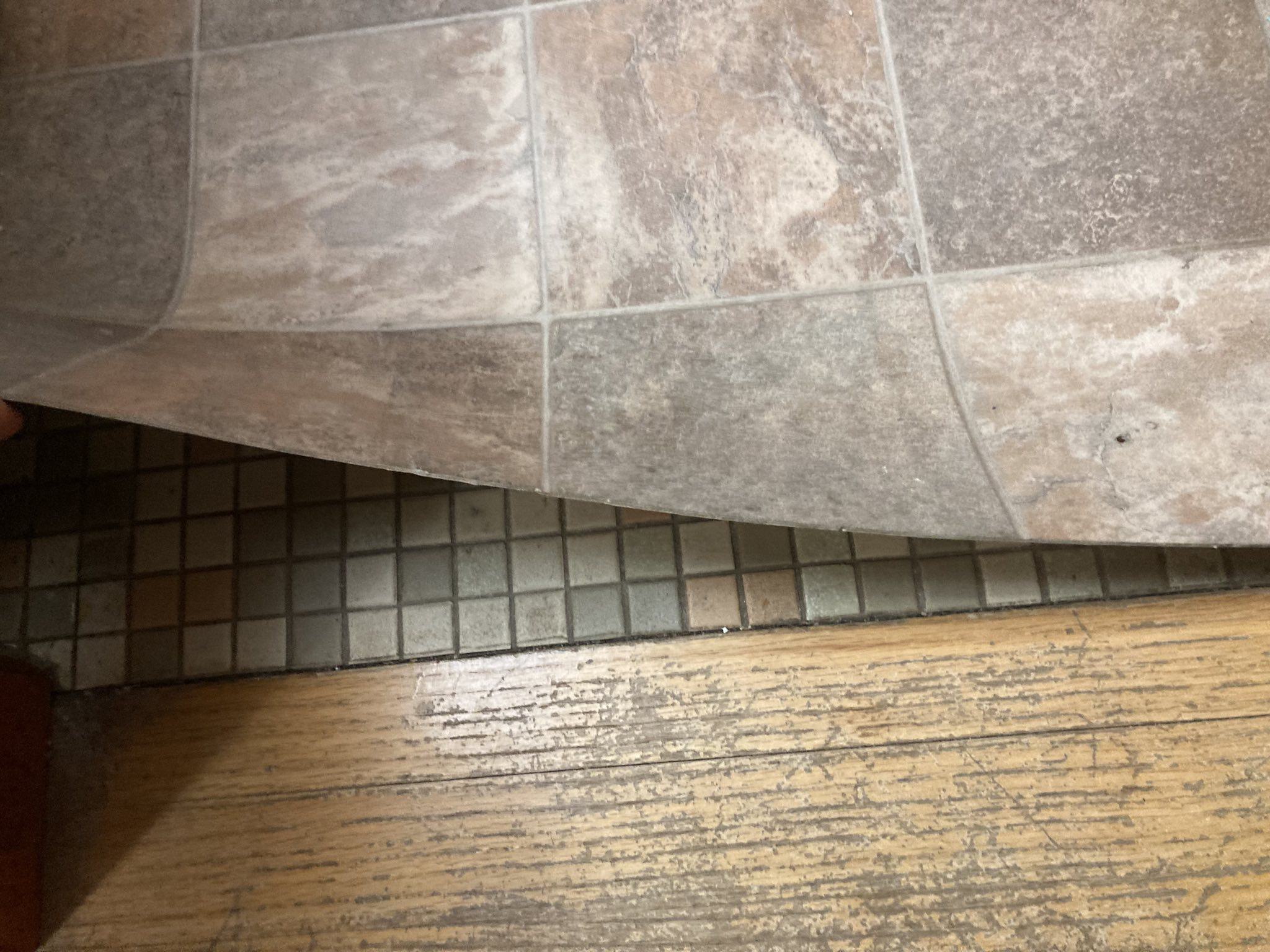 Bathroom floor was built incorrectly